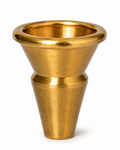 Brass funnel on a white background