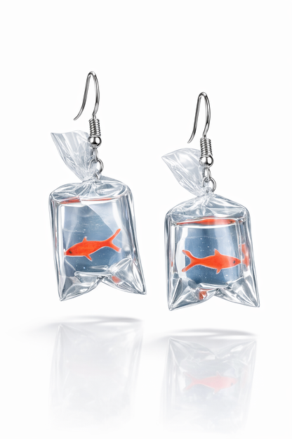 Goldfish Out of Water Earrings