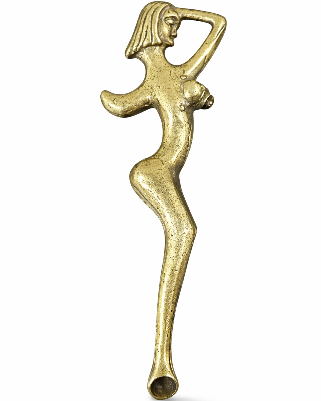Brass Lady Snuff Spoon