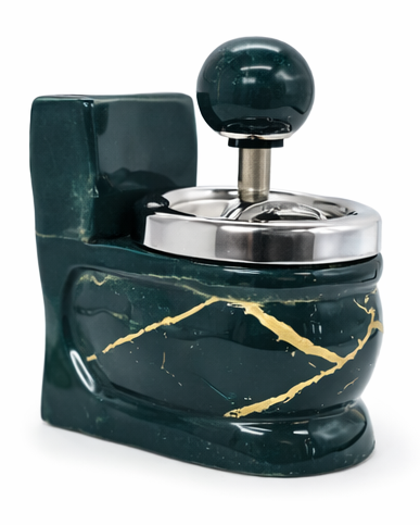 Toilet Ceramic Spinning Ashtray